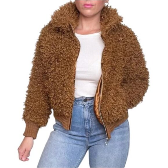 Wild Fable brown teddy jacket size XS NWT - Picture 4 of 10